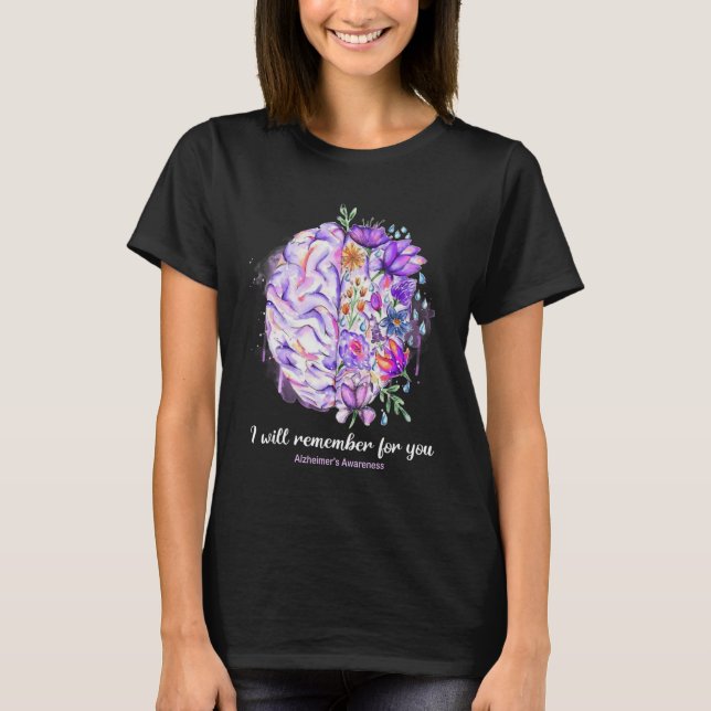 Camiseta Lembrar-me-ei de ti, para o cérebro Alzheimer (Frente)