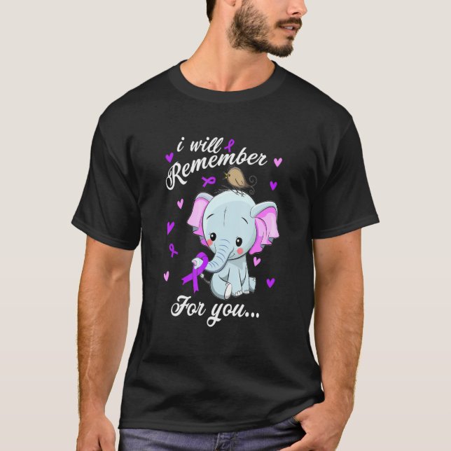 Camiseta Lembrar-Me-ei De Você Acabar Com O Elefante Alzhei (Frente)