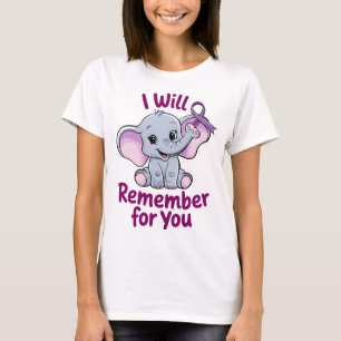 Camiseta Lembrar-me-ei de você, elefante bonito, Alzheimer