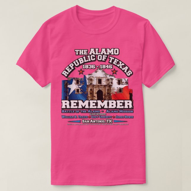 Camiseta LEMBRE-SE da República do Álamo do Texas (Frente do Design)