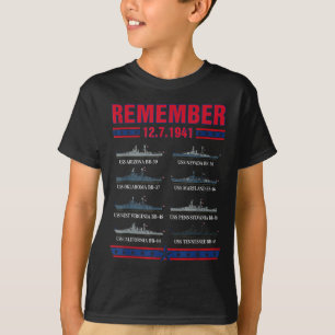 Camiseta Lembre-se do memorial day de pearl harbor 7 de dez