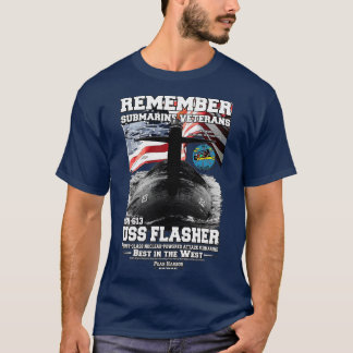 Camiseta Lembre-se do Submarino SSN613 do USS Flasher