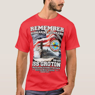 Camiseta Lembre-se do USS Groton SSN694 Vetores submarinos