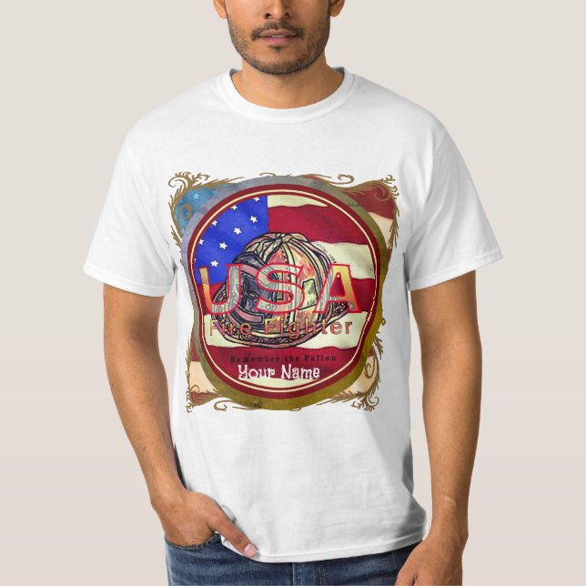 Camiseta Lembre-se dos bombeiros bombeiros falecidos (Frente)