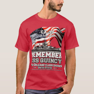 Camiseta LEMBRE-SE dos veteranos do marinho do cruzador CA3