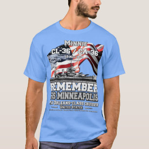 Camiseta LEMBRE-SE USS Minneapolis CA36 cruiser Marinho Vet