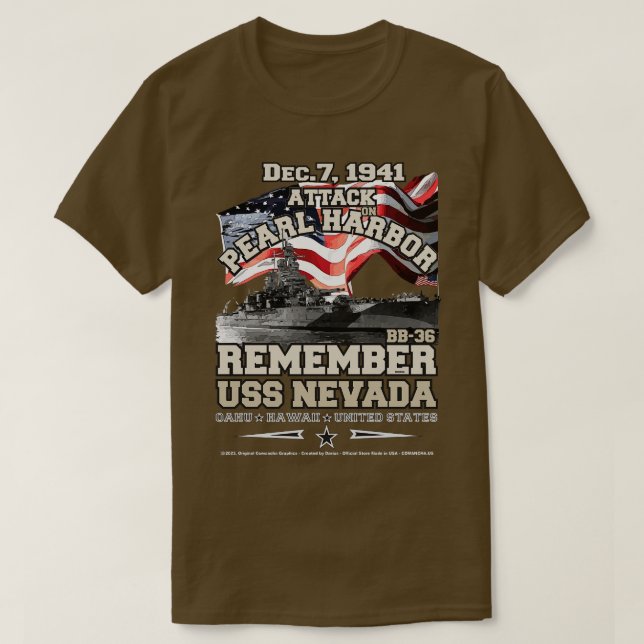 CAMISETA LEMBREM-SE DA BB36 USS NEVADA 1941 (Frente do Design)