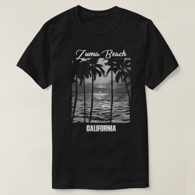 Camiseta Lembrete de Zuma Beach Souvenir California (Frente do Design)