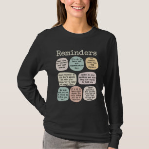Camiseta Lembretes Psicologia Conscientização da Saúde Ment
