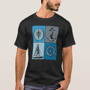 Camiseta Leme de bússola de vela de vela