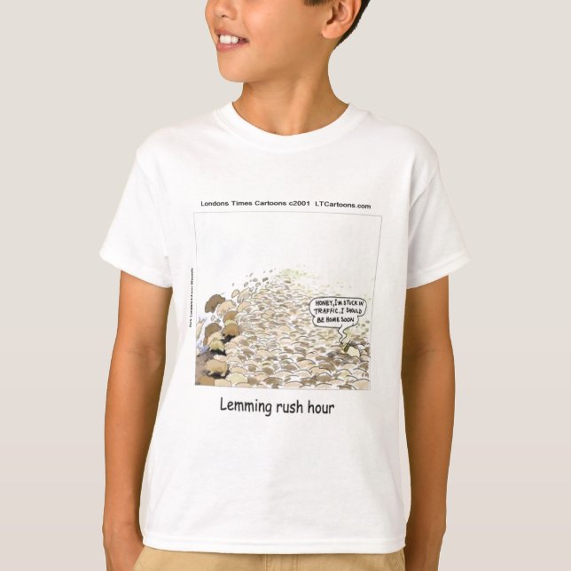 Camiseta Lemmings Rush Hour Engraçado (Frente)