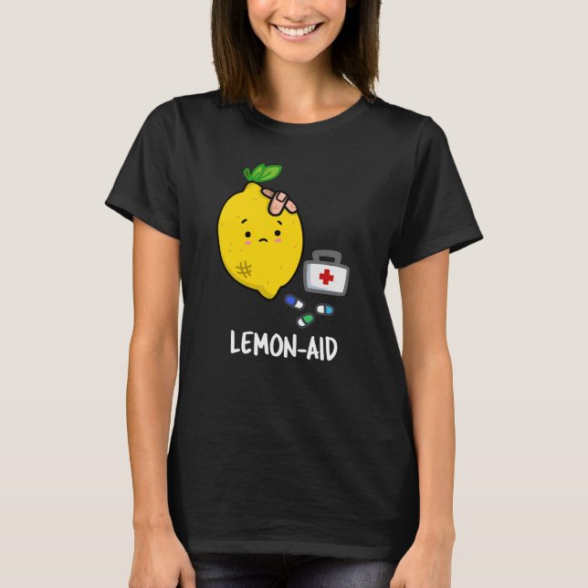 Camiseta Lemon-aid Funny First Aid Lemon Pun Dark BG (Frente)