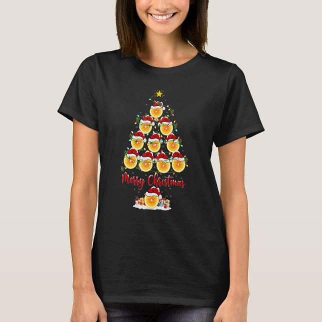 Camiseta Lemon Christmas Tree Lights Santa Lemon Fruit Xmas (Frente)