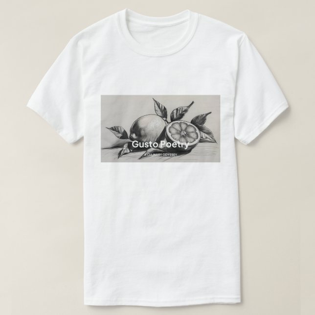 Camiseta Lemon & Orange Gusto Poetry (Frente do Design)