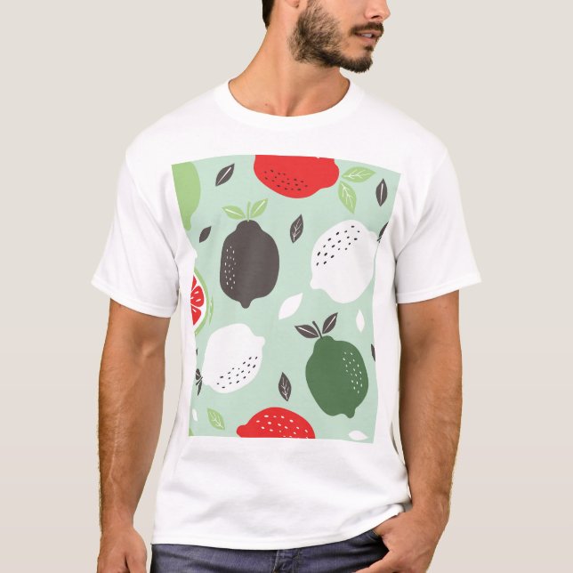 Camiseta Lemons Citrus Fruta Vintage Wallpaper (Frente)