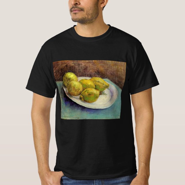 Camiseta Lemons de vida contínua num prato de Vincent van G (Frente)