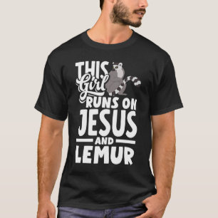 Camiseta Lemur Animal Esta Garota Funciona Com Jesus E Limu