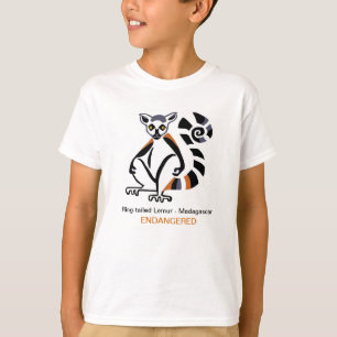Camiseta LEMUR de cauda anelada - Imagem animal ameaçada