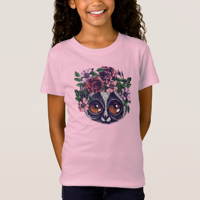 Camiseta Lemur floral doce (Frente)