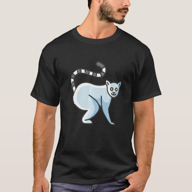 Camiseta Lemur  Ring Tailed Cute Primate  4 (Frente)