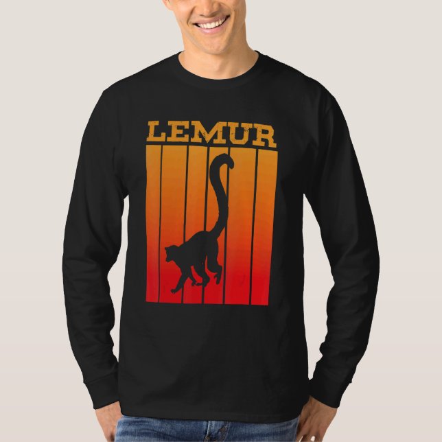 Camiseta Lemur Shadow Silhouette At Sunset (Frente)