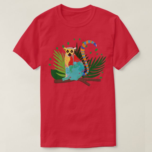 Camiseta Lemur Tropical de Madagáscar (Frente do Design)