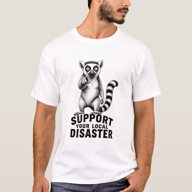 Camiseta Lêmure de Desastre Local (Frente)