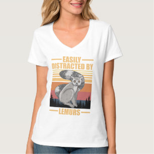 Camiseta lêmures engraçados facilmente distraídos por lêmur