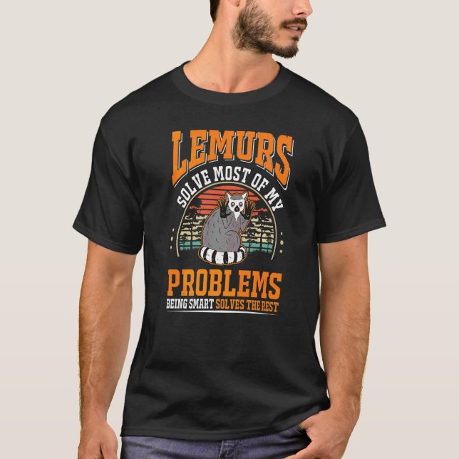 Camiseta Lêmures resolvem a maioria dos meus problemas Lêmu (Frente)