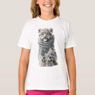 Camiseta Lenço Aconchegante Filhote de Leopardo-da-Nevada C