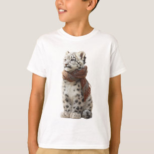Camiseta Lenço Aconchegante Filhote de Leopardo-da-Nevada C