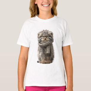 Camiseta Lenço Aconchegante Gatinho Selvagem Fofo Crianças