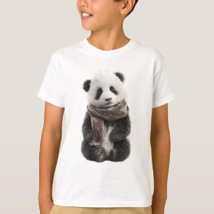 Camiseta Lenço Aconchegante Panda Bebê Crianças