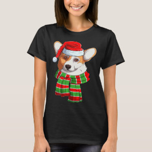Camiseta Lenço de Natal Árvore de Natal Luzes Xmas Corgi
