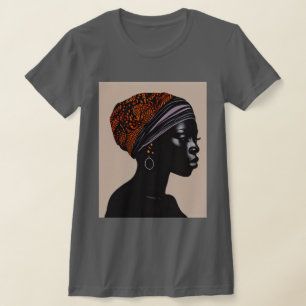 Camiseta Lenço para Cabeça de Mulher Afro-Americana Silhuet