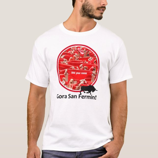 Camiseta lenço personalizado, San Fermin encierro, logotipo (Frente)