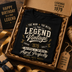 Camiseta Lenda 1979 Envelhecido Perfeitamente Retro 47º Ani
