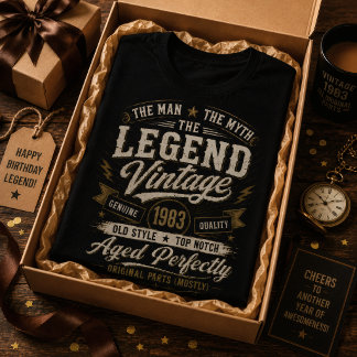Camiseta Lenda 1983 Envelhecido Perfeitamente Retro 43º Ani