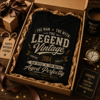 Camiseta Lenda 1984 Envelhecido Perfeitamente Retro 42º Ani