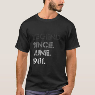 Camiseta Lenda Angustiada Desde Junho de 1981 42º Aniversár
