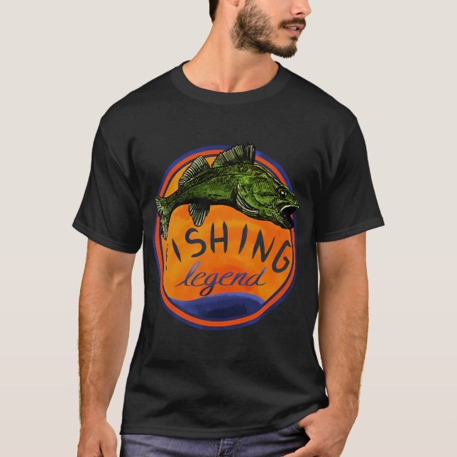 Camiseta Lenda da Pesca de Olho-de-Percas (Frente)
