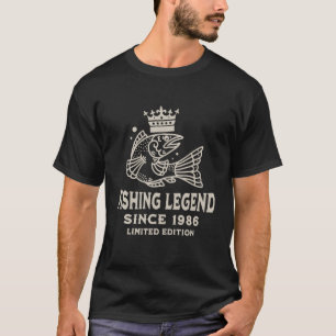 Camiseta Lenda da Pesca desde 1986 Aniversário 4