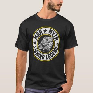 Camiseta Lenda da Pesca do Homem Mito Caixa de Iscas Pai Av