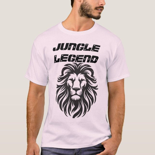Camiseta Lenda da selva - T-Shirt de leão-preto (Frente)