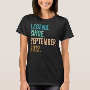 Camiseta Lenda de 10 anos desde setembro de 2012 10º Nascim