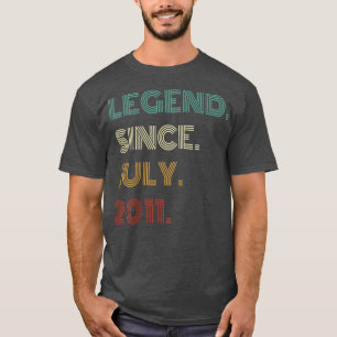 Camiseta Lenda de 11 Anos Desde Julho de 2011 11º Aniversár