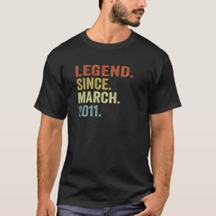 Camiseta Lenda De 12 Anos Desde Março De 2011 12 Aniversári