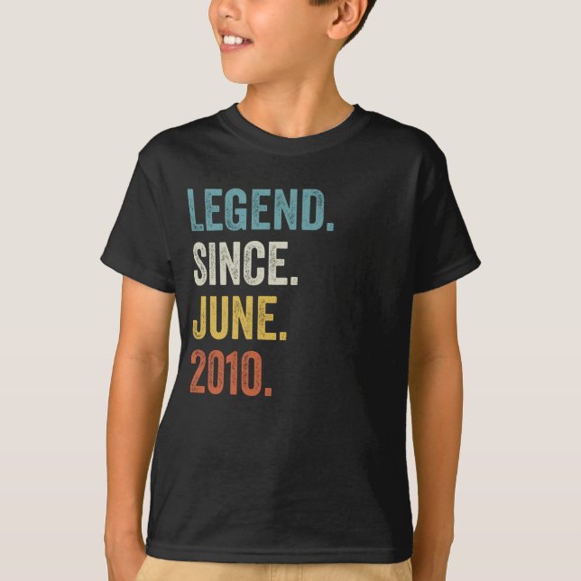Camiseta Lenda De 12 Anos Desde O Aniversário De 12 De Junh (Frente)