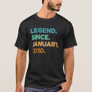 Camiseta Lenda De 13 Anos Desde Janeiro De 2010 13 Birthd
