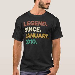 Camiseta Lenda De 13 Anos Desde Janeiro De 2010 13 Birthd